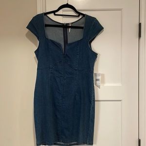FREE PEOPLE DENIM DRESS ATLAS BLUE